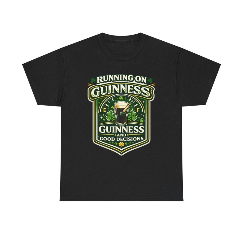 Running on Guinness graphic tee | St. Patrick's Day beer shirt image 3
