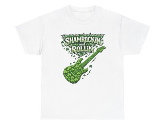 Shamrockin' and Rollin' Guitar Tee | St. Patrick's Day Rock Shirt
