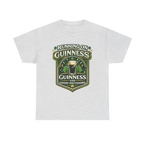 Running on Guinness graphic tee | St. Patrick's Day beer shirt image 2