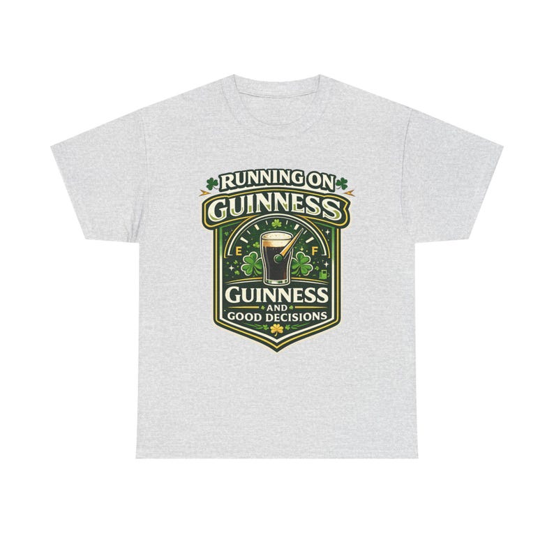 Running on Guinness graphic tee | St. Patrick's Day beer shirt image 2