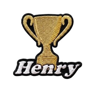 Parche personalizado de trofeo de ganador, premio bordado personalizado