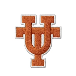 Toppa ricamata con la lettera UT, applicazione termoadesiva, monogramma del college, distintivo