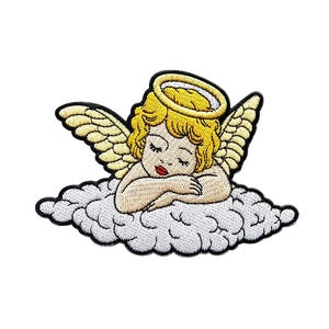 Engel Baby Amor Wolke Aufnäher gestickt