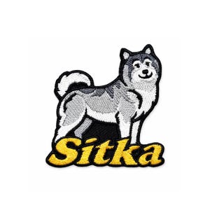 Parche bordado personalizado con el nombre de un perro husky siberiano