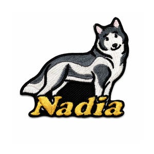 Custom Alaskan Malamute Dog Name Embroidered Patch