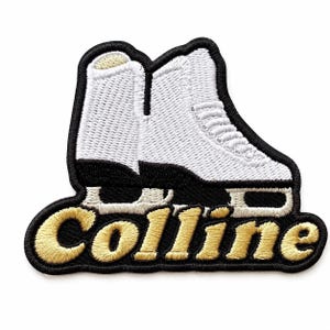 Custom Ice Skating Name Patch Embroidered Skate Iron On Patch