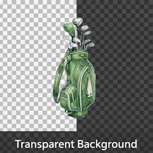 Commercial use golf watercolor PNG bundle with Masters style golf accessories, golf party decor, and sublimation ready artwork.