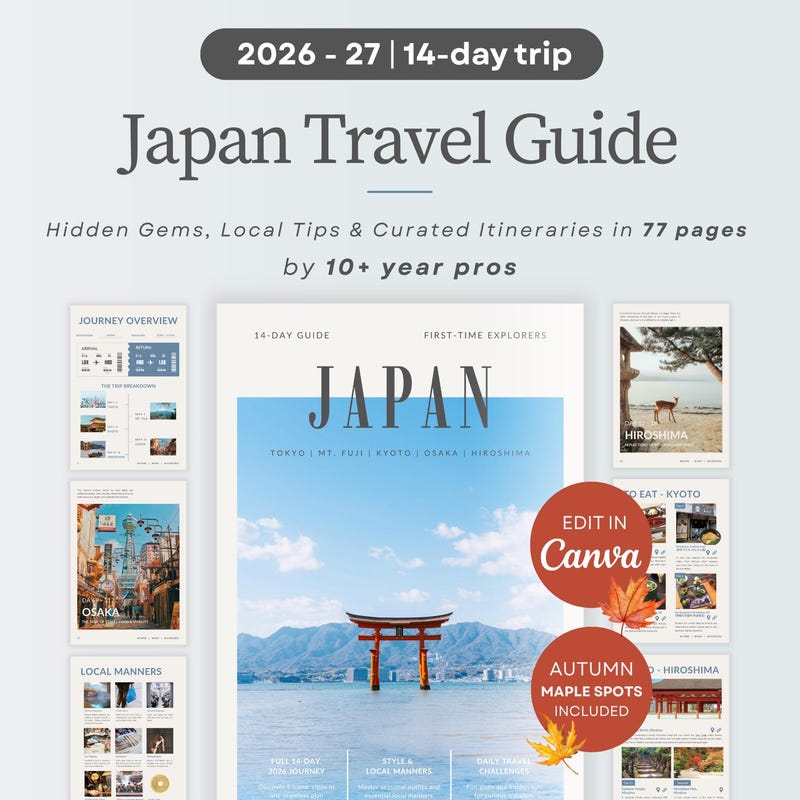 Japan Map Editable Japan Travel Planner 2026 - Etsy