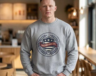 Sudadera con el escudo "Libertad desde 1776" / Emblema de la bandera estadounidense patriótica