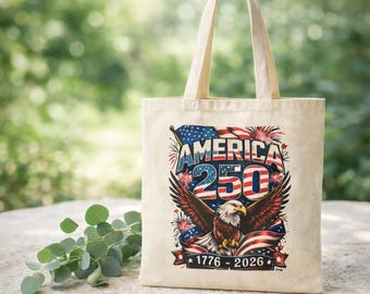 Bolso de mano con estampado de la bandera de Estados Unidos 250 / Bolso de mano patriótico para el aniversario de EE. UU.