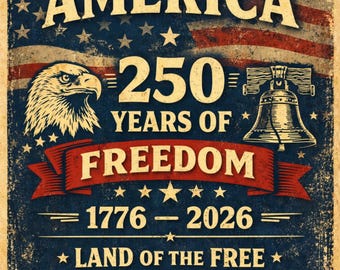 Póster de la America 250 / Águila americana vintage, Bell Art (Descarga digital)