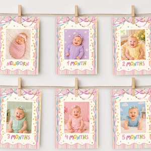Étiquette cadeau d'anniversaire colorée et fantaisiste pour fille, décoration d'anniversaire pastel, étiquette cadeau à rayures girly, tous âges, modèle Canva modifiable, 250 PS image 13