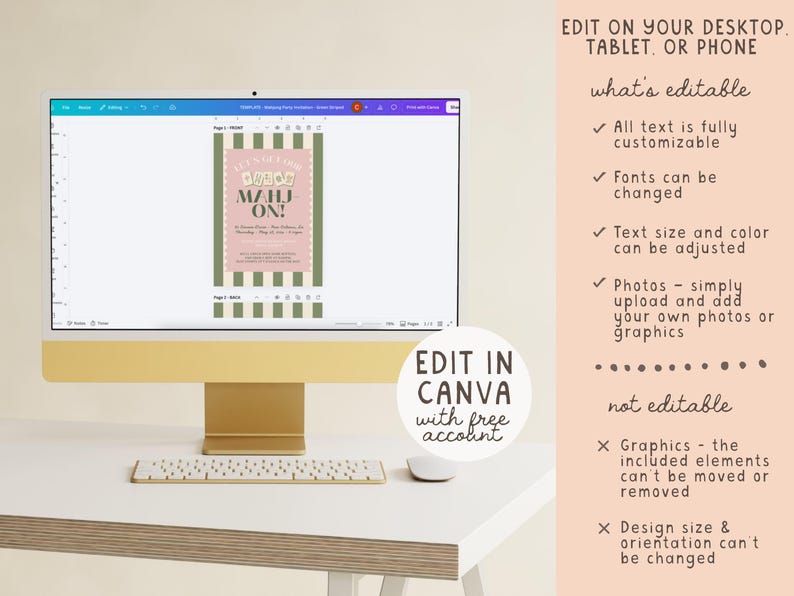 Mahjong Party Invitation, Let's Get Our Mahj On Invite, Game Night Invite, Mahjong Birthday Invitation, Editable Canva Template image 8