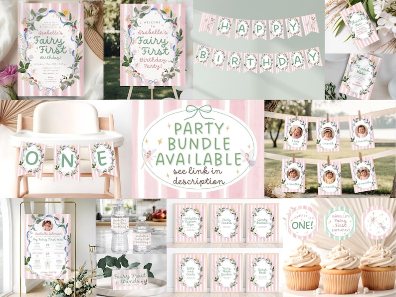 Whimsical Fairy First Birthday Welcome Sign, Enchanted Garden Party