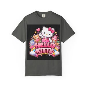 Hello Kitty graphic T-Shirt | Cute Kawaii Cat, Candy Hearts, Pastel Design image 1