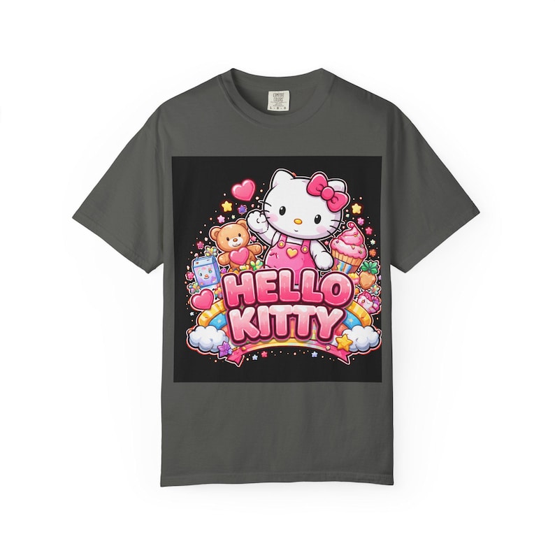 Hello Kitty graphic T-Shirt | Cute Kawaii Cat, Candy Hearts, Pastel Design image 1