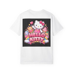 Hello Kitty graphic T-Shirt | Cute Kawaii Cat, Candy Hearts, Pastel Design image 3