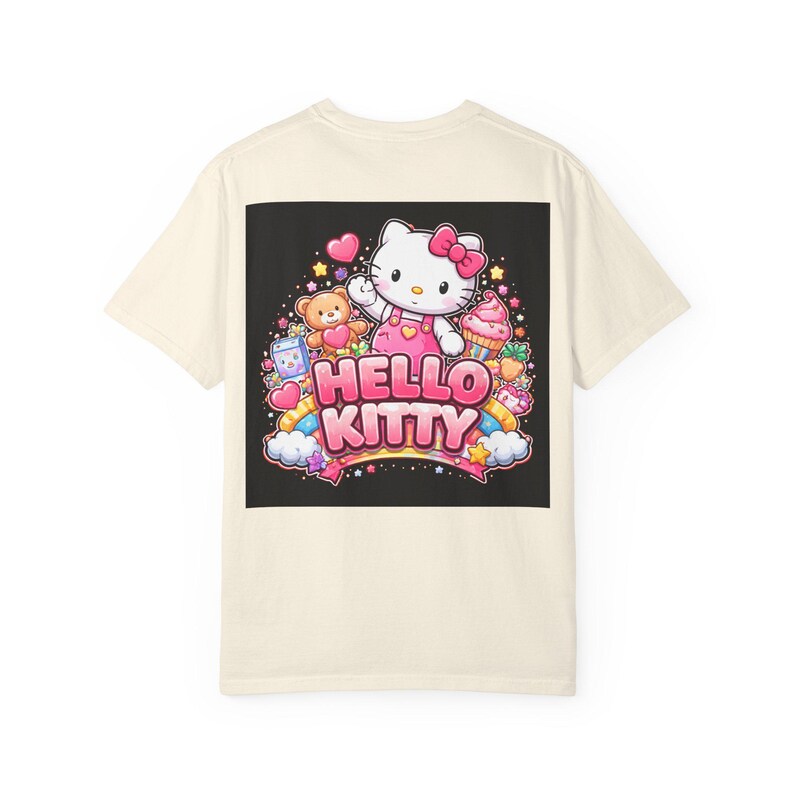 Hello Kitty graphic T-Shirt | Cute Kawaii Cat, Candy Hearts, Pastel Design image 5