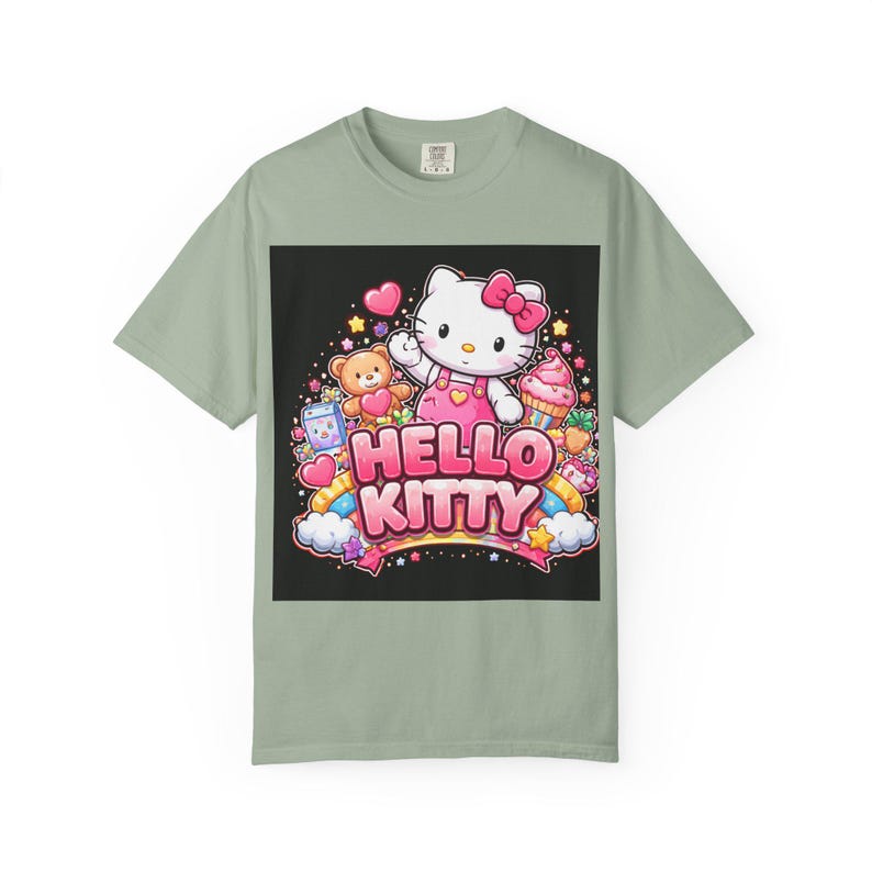 Hello Kitty graphic T-Shirt | Cute Kawaii Cat, Candy Hearts, Pastel Design image 9