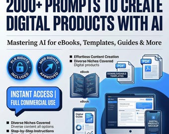 2000+ AI Prompts Bundle for Digital Products, Seller Toolkit (PDF Download)