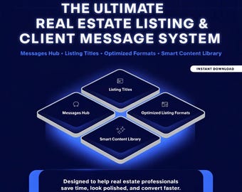 Real Estate Listing System, Client Messages, Marketing Toolkit (Digital Download)