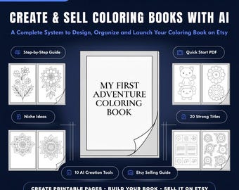 coloring book creation guide, sell digital pages, etsy bestseller, step by step, creator toolkit, quick start system, (Digital Download)