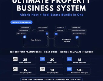 Property Management System, Airbnb Host + Real Estate Toolkit (Digital Download)