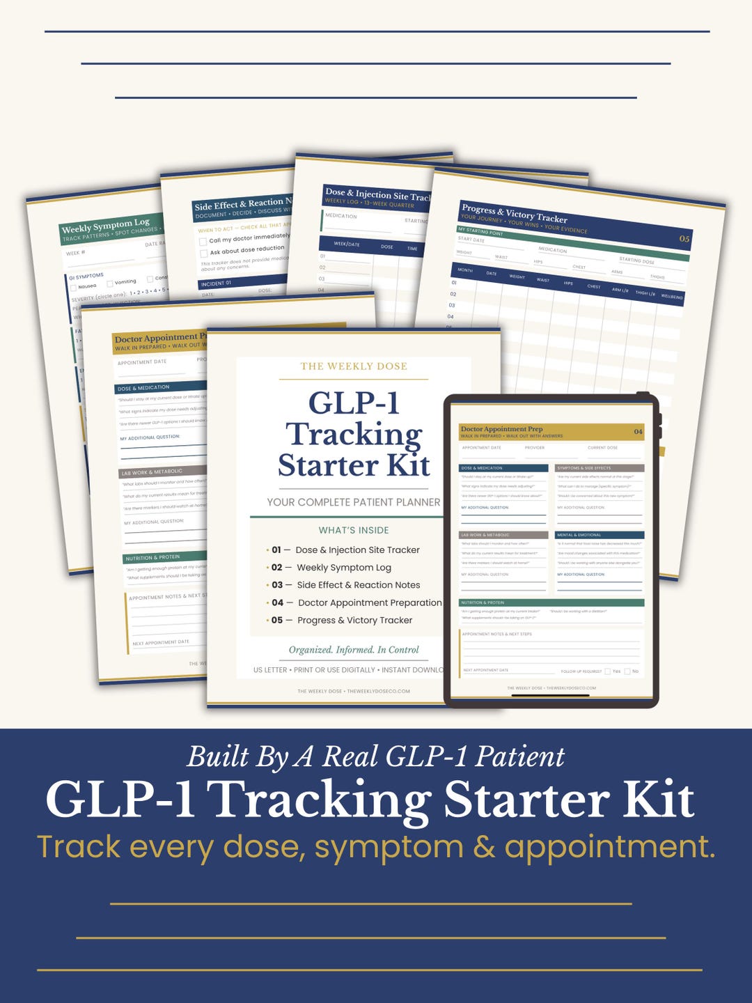 GLP1 Tracker Printable | Semaglutide Tirzepatide Journal | Weekly ...
