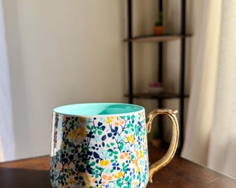 Liberty for Anthropologie Tasse *RARITÄT* Floral mit goldenem Henkel