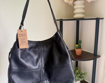 American Leather Co. Virginia Hobo Handbag, Black Buttery Soft Leather Handbag, New With Tags