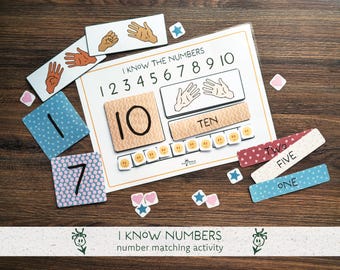 I Know Numbers Printable Toddler Math Activity - Preschool Number Learning, Counting Game for Fine Motor skills (instant download)