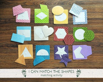 Shape Matching Cards Printable - Toddler Learning Activity for Fine Motor Practice (Montessori materials, printable PDF)