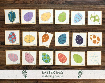 Easter Egg Matching Puzzle for Toddlers, Spring Learning Activity (PDF Download)