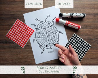 Insect Dot Marker Worksheets | Do a Dot Printable | Toddler Activity | Preschool Fine Motor | Dot Sticker Activity (instant download)