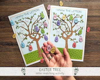 Easter alphabet matching printable for toddlers and preschoolers, early literacy, fine motor skills (instant download, printable PDF)