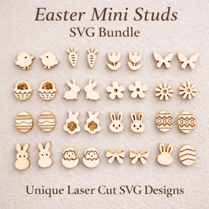 Pacote de brincos de Páscoa em formato SVG | 16 designs cortados a laser (Download digital)