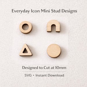 Minimal Stud Earring SVG Bundle | Geometric Shapes, Laser Cut Designs (Digital Download)