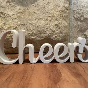 Moderner Cheers Schriftzug STL File + Kommerzielle Lizenz / Cheers Decor Script STL – Commercial License Included