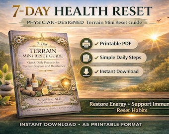 Terrain Model Reset Guide, 7 day wellness guide, Immune support, Return to Health
