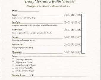 Daily Terrain Health Tracker, Wellness Planner (PDF Download)