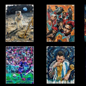 Mega 50 Art Wall Collection | Hip Hop Legends, Pop icons, Sport Stars, Anime & creative Art Prints | Gallery Wall Bundle| Digital Download image 2