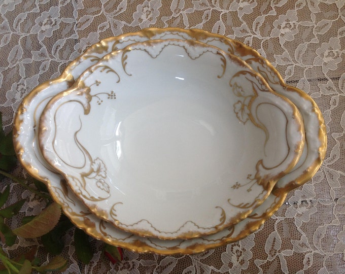 Antique Haviland Limoges Vegetable Bowls 10 and 8 Schleiger Pattern 133