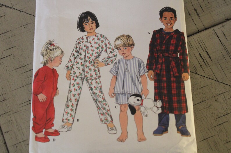 Simplicity 8493 Children/'s Pajama Pattern Soze AA 12 1 2    Uncut pattern with instructions PJs and Robe Click on all Drop Downs