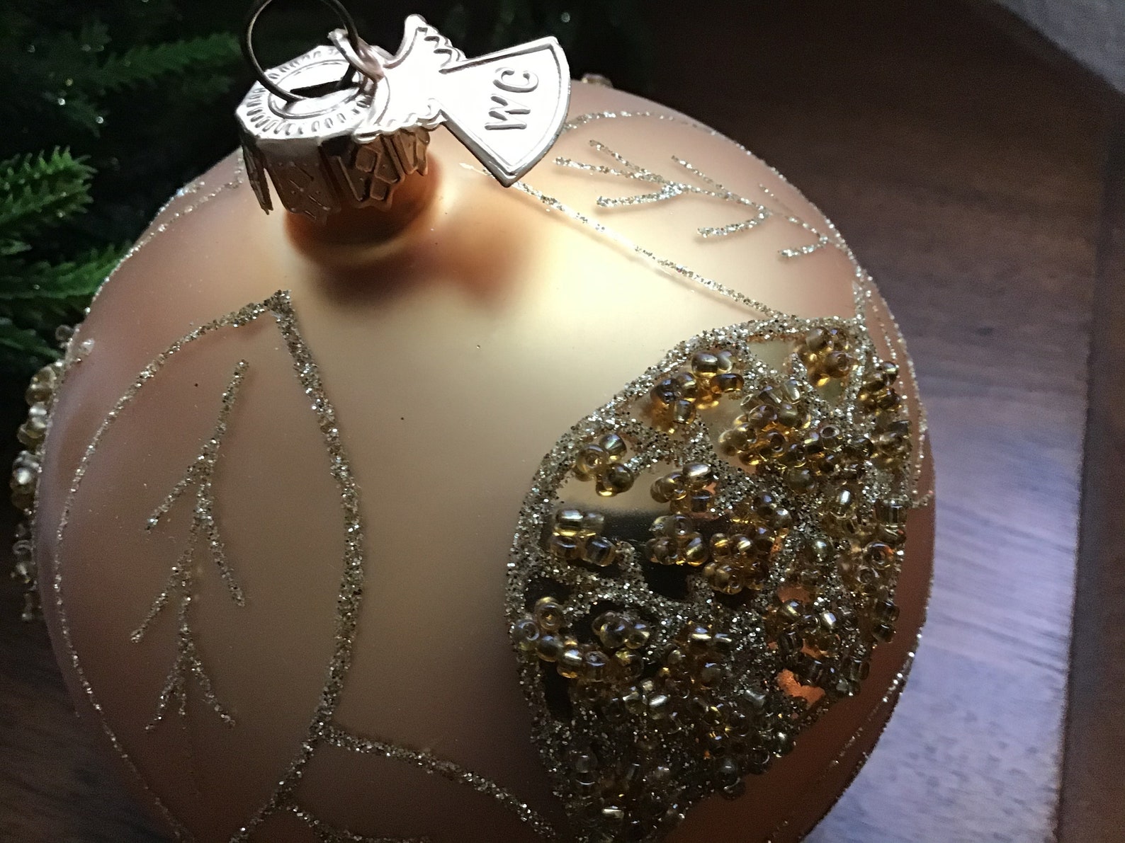 Large WC Hand Blown Glass Ornament Made In Poland Angel Tag Etsy