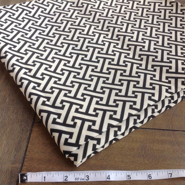 Outdoor Fabric beautiful Modern Black and Beige Sophisticated Geometric Pattern by PK Lifestyles