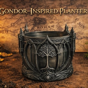 Gondor-Inspired Planter – Lord of the Rings Style - 3D Printed - Raw or Hand Painted