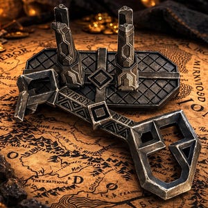 1:1 Key of Erebor with Display Stand – 3D Printed- Hand Painted