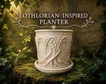 Lothlorian-Inspired Planter – Lord of the Rings Style - 3D Printed - Hand Painted