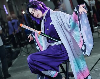 Kanae Cosplay Kostüm - Kocho Kanae Flower Pillar besticktes lila Outfit