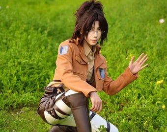 AoT Survey Corps Mikasa Levi Hange Eren Armin, Cosplay Outfit, Cosplay Costume, Outfit, Anime, Expo Events